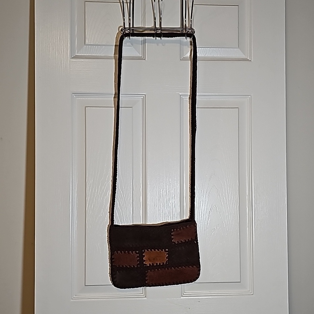VINTAGE Nine West Suede Leather Crossbody Bag Brown